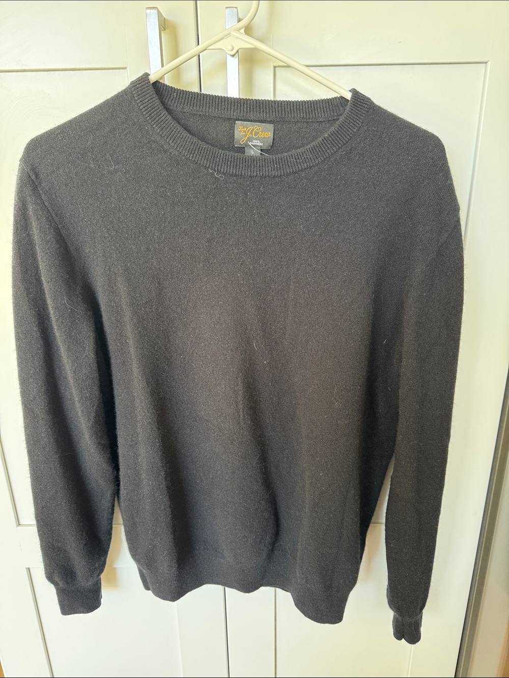 J. Crew Men's Black Cashmere Crewneck Sweater - Classic Knit